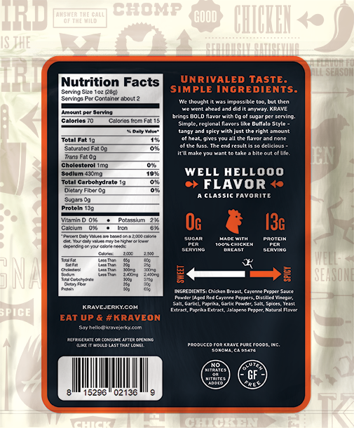 Buffalo Chicken Zero Sugar Jerky